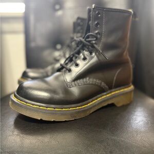 Dr. Martens Black Leather Combat Boots